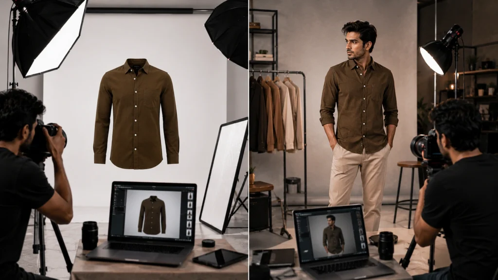 Ghost Mannequin vs Model Apparel Photography