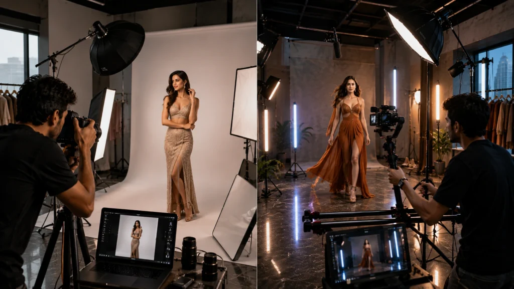 Model Video Shoot vs Model Photography